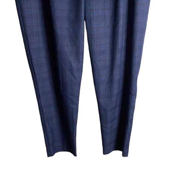 ASOS Women's Blue Pleated Plaid Ankle Pants - Picture 3 of 9